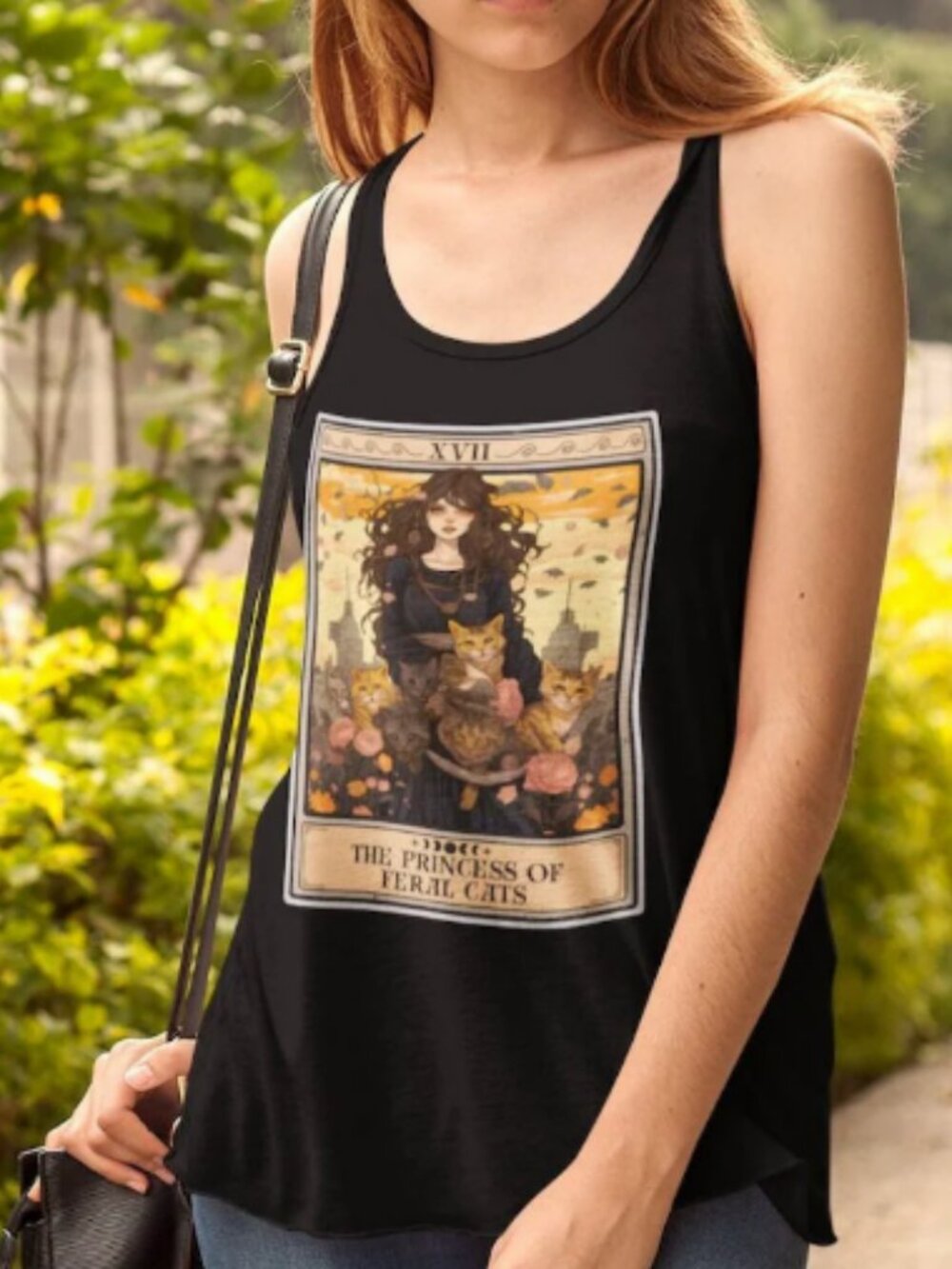 Princess of Feral Cats Tarot Card Tank Top - Cat Lover Gift